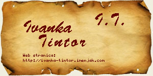 Ivanka Tintor vizit kartica